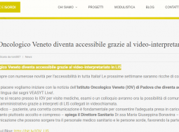 L’Istituto Oncologico Veneto diventa accessibile grazie al video-interpretariato in LIS